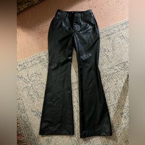 SPANX Black Faux Leather Flare Pants
